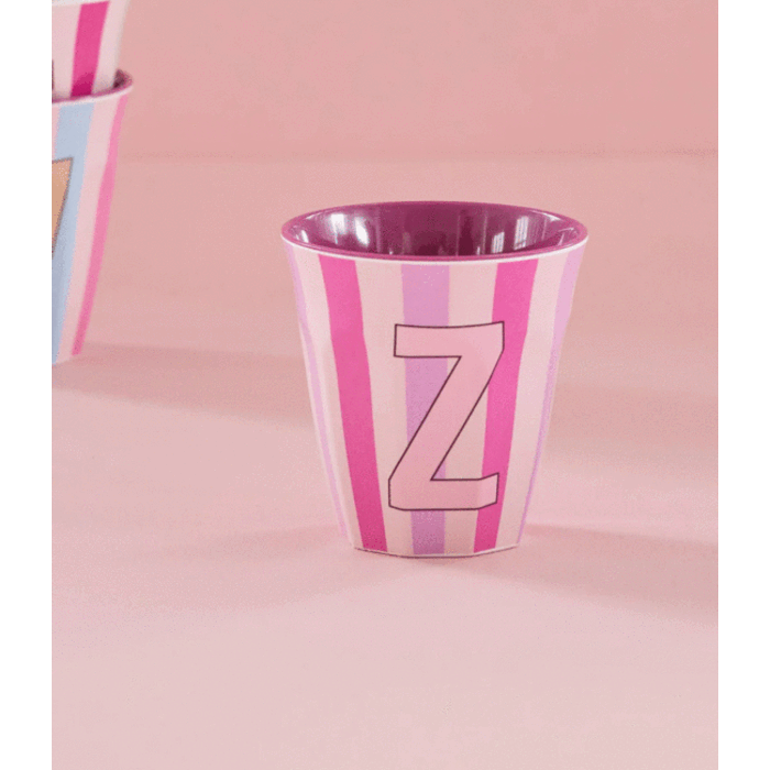 rice - Z - Medium Beker - Pinkish Stripes - Multicolor
