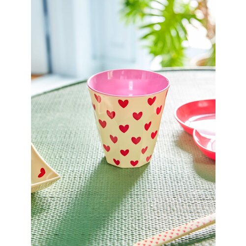 Medium Beker - Darling Hearts - rice 
