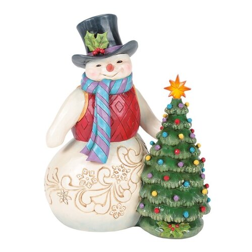All is Merry and Bright (Snowman with Vintage LED Tree) - Heartwood Creek 