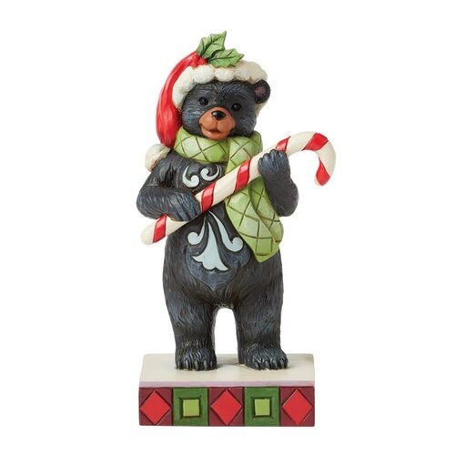 Beary Merry Christmas (Lodge Black Bear with Candy Cane) - Heartwood Creek 