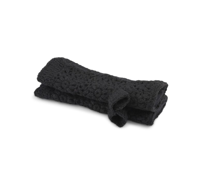 Sjaal met een Verhaal - Handwarmers Granny Square Zwart