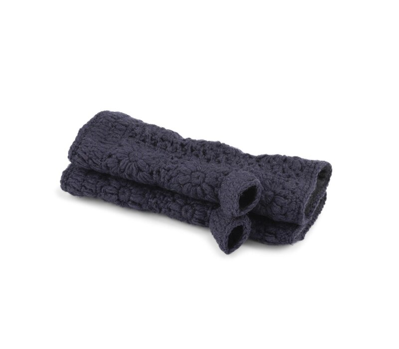 Sjaal met een Verhaal - Handwarmers Granny Square Donker Blauw