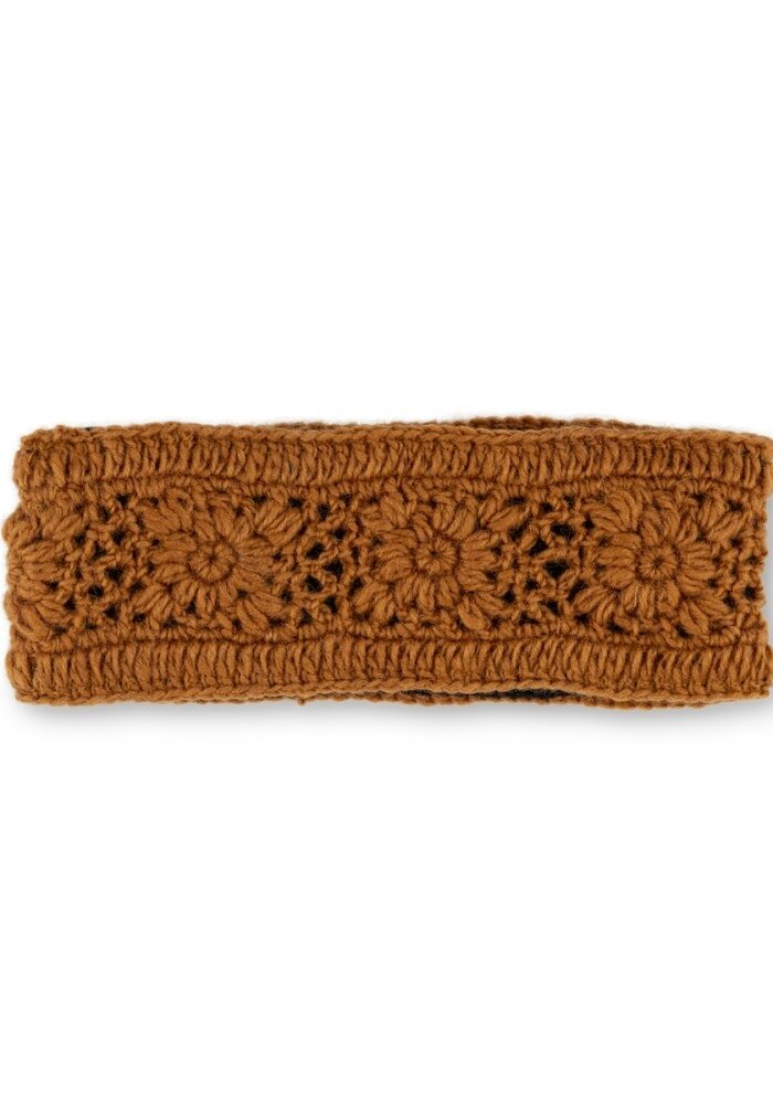 Sjaal met een Verhaal - Haarband Granny Square Cognac