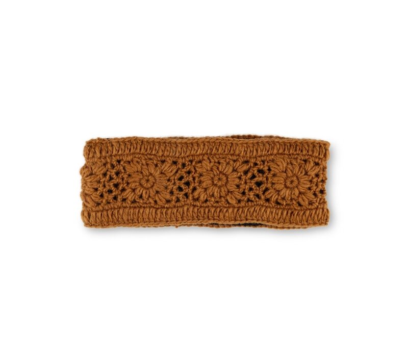 Sjaal met een Verhaal - Haarband Granny Square Cognac