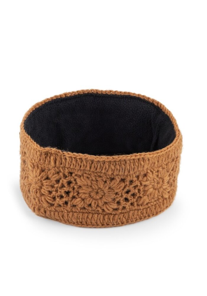 Sjaal met een Verhaal - Haarband Granny Square Cognac