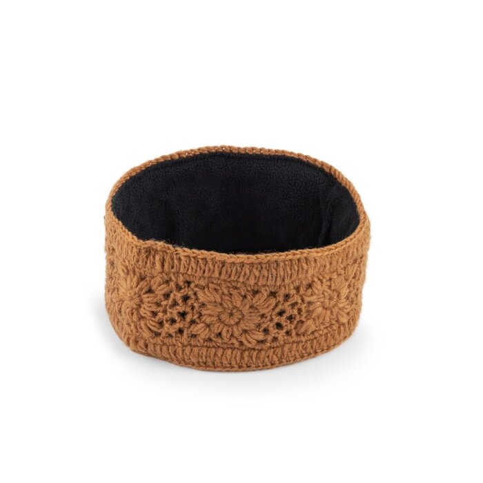 Sjaal met een Verhaal - Haarband Granny Square Cognac