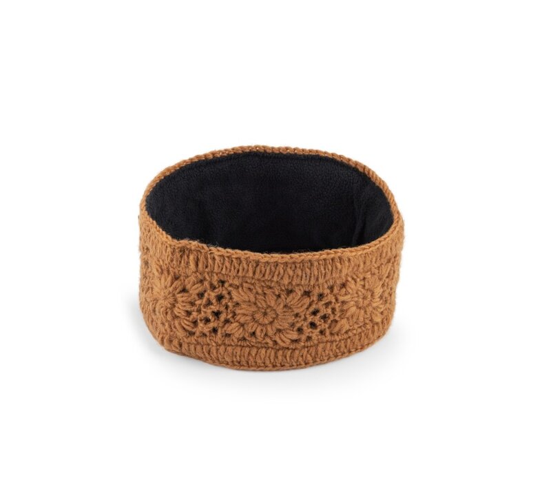 Sjaal met een Verhaal - Haarband Granny Square Cognac