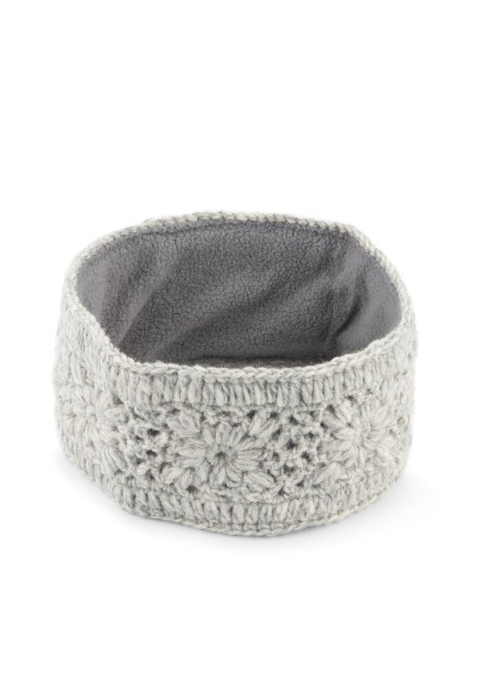 Sjaal met een Verhaal - Haarband Granny Square Licht Grijs