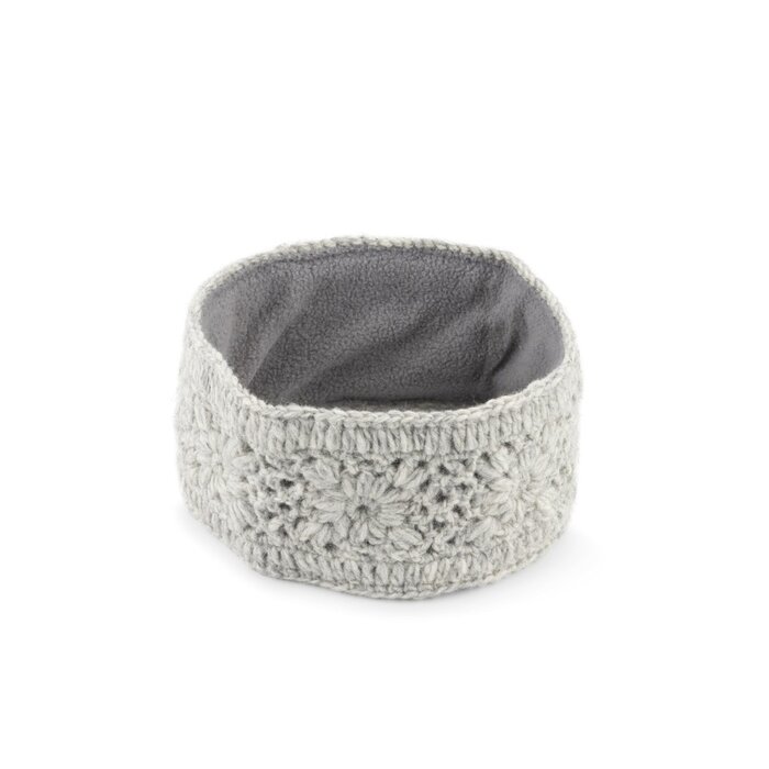 Sjaal met een Verhaal - Haarband Granny Square Licht Grijs