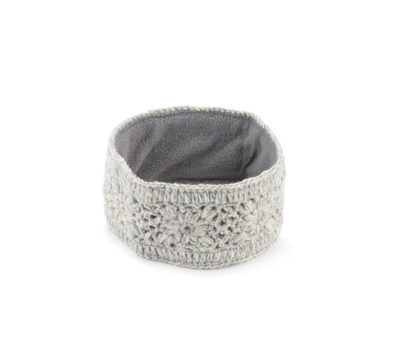 Sjaal met een Verhaal - Haarband Granny Square Licht Grijs