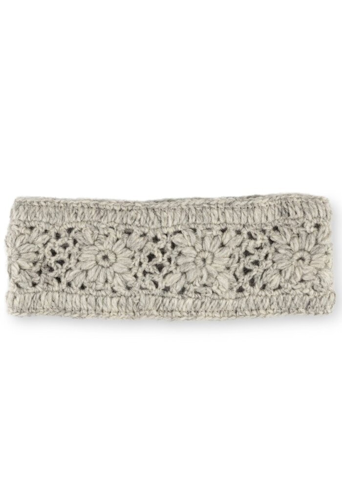 Sjaal met een Verhaal - Haarband Granny Square Licht Grijs