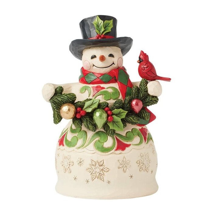 Heartwood Creek Finishing Touches (Snowman with Garland & Cardinals) - Heartwood Creek