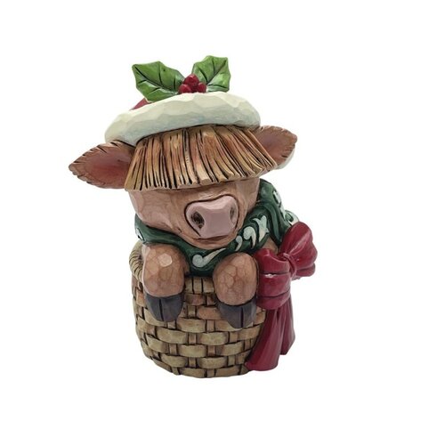 Highland Cow in Basket Mini (PRE-ORDER) - Heartwood Creek 