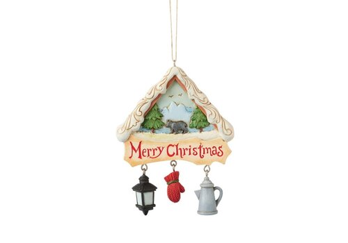 Heartwood Creek Lodge Scene with Chairs Hanging Ornament - Heartwood Creek