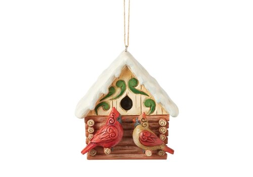 Heartwood Creek Log Cabin Bird House Hanging Ornament - Heartwood Creek