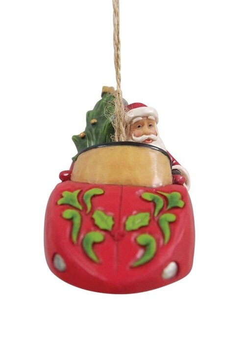 Heartwood Creek Santa in Sports Car Hanging Ornament - Heartwood Creek