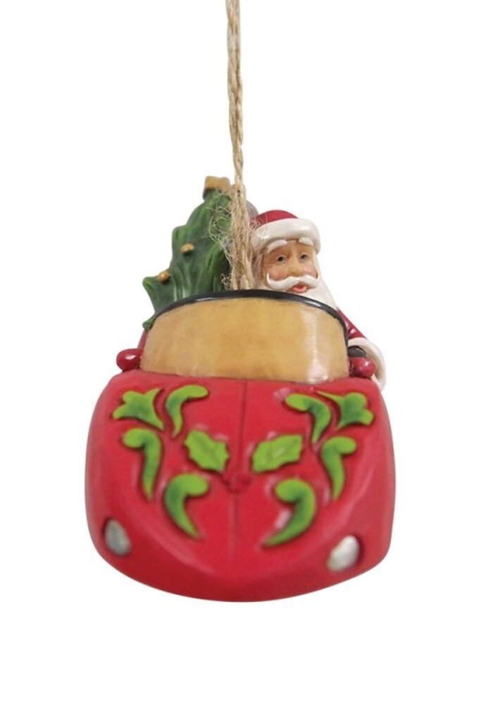 Heartwood Creek - Santa in Sports Car Hanging Ornament