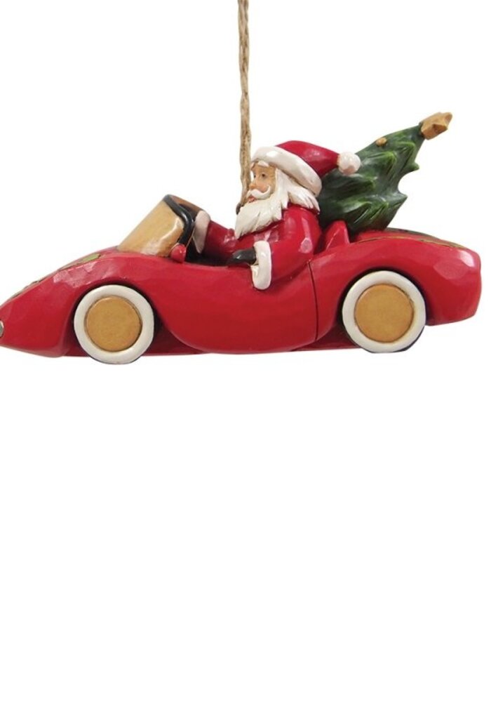 Heartwood Creek - Santa in Sports Car Hanging Ornament