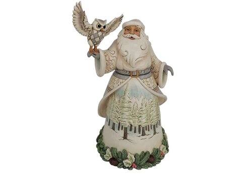 Heartwood Creek Santa's Woodland Messenger (White Woodland Santa with Owl) - Heartwood Creek