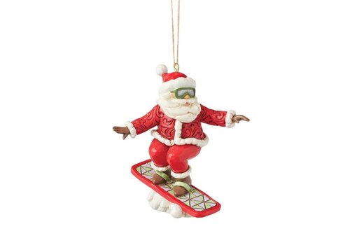 Heartwood Creek Snowboarding Santa Hanging Ornament - Heartwood Creek