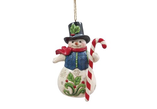 Heartwood Creek Snowman with Candy Cane Hanging Ornament (PRE-ORDER) - Heartwood Creek