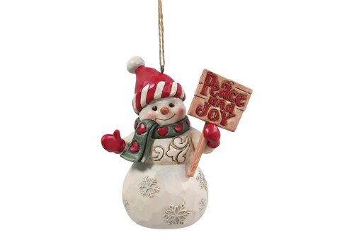 Heartwood Creek Snowman with Peace & Joy Sign Hanging Ornament (PRE-ORDER) - Heartwood Creek