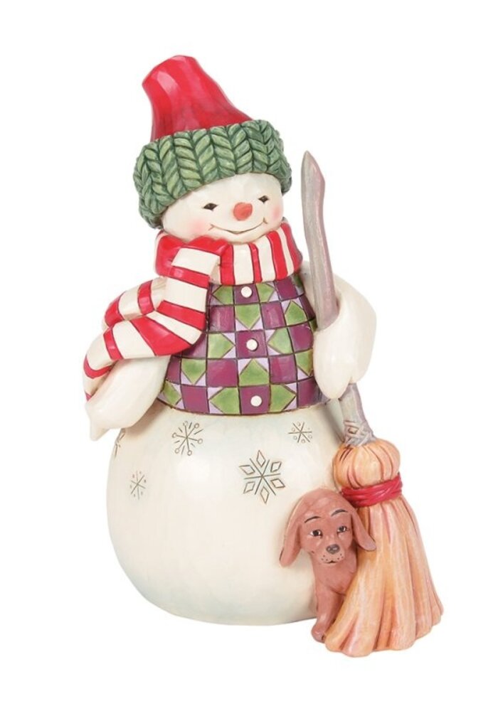 Heartwood Creek - Swept in Love (Snowman with Peeking Dog)