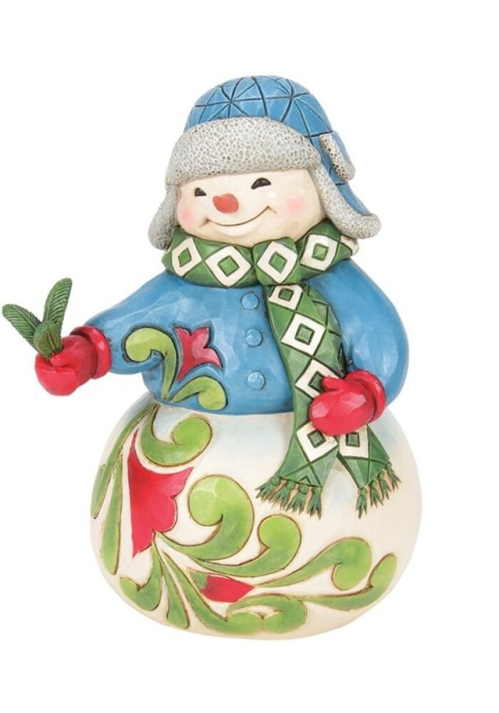 Heartwood Creek - Wishing You a Cozy Christmas (Snowman with Evergreen Sprig)