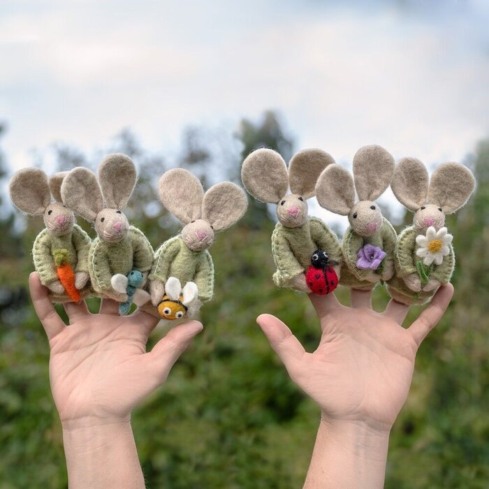 Sjaal met een Verhaal - Vingerpopje Funny Bunny Lieveheersbeestje