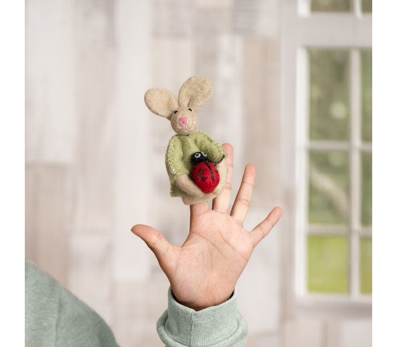 Sjaal met een Verhaal - Vingerpopje Funny Bunny Lieveheersbeestje