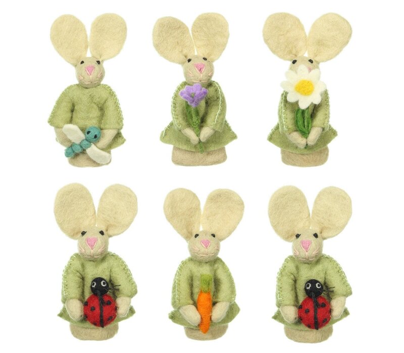 Sjaal met een Verhaal - Vingerpopje Funny Bunny Wortel