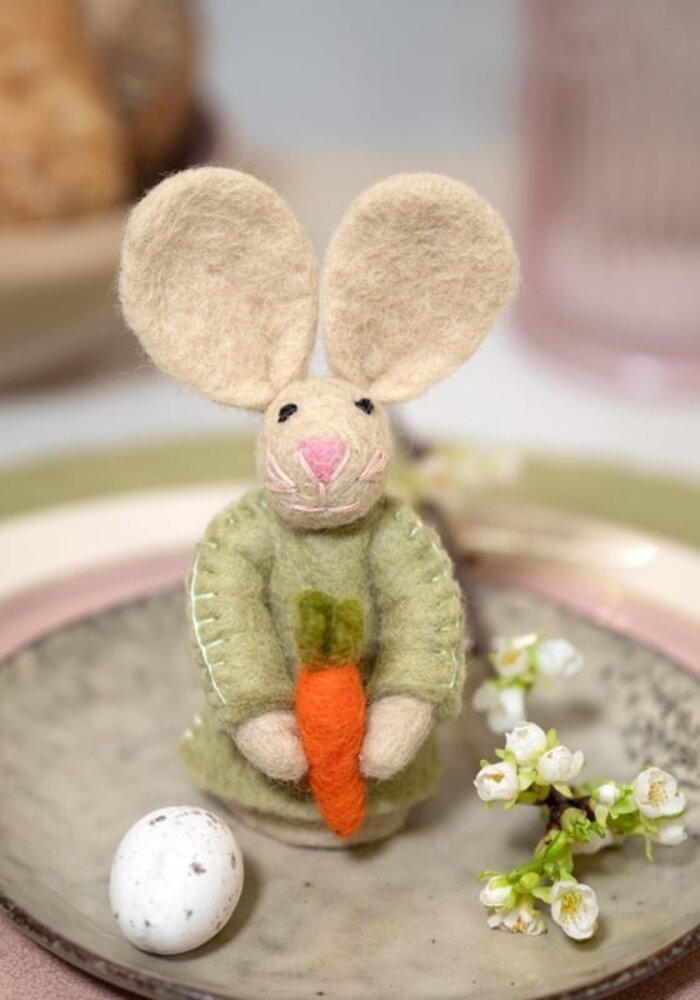 Sjaal met een Verhaal - Vingerpopje Funny Bunny Wortel