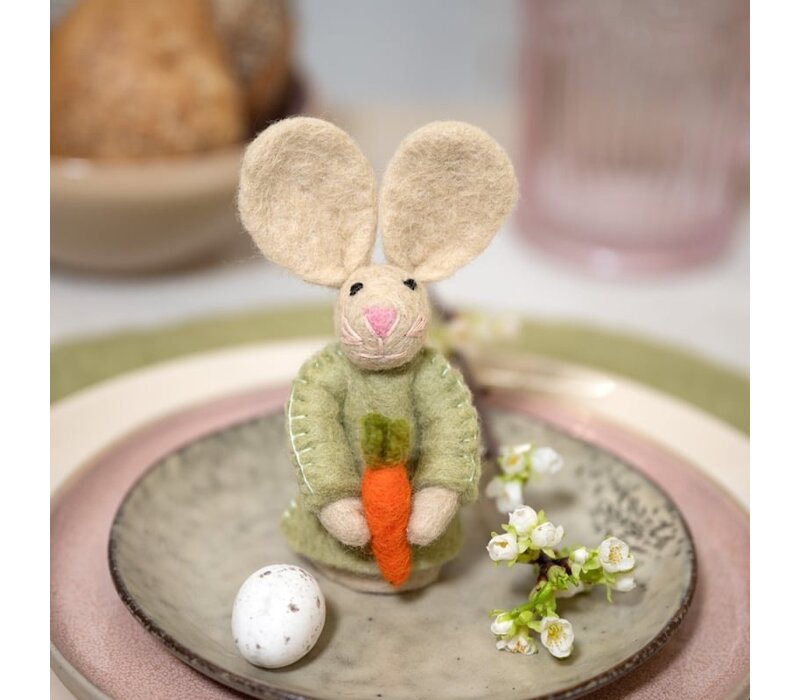 Sjaal met een Verhaal - Vingerpopje Funny Bunny Wortel