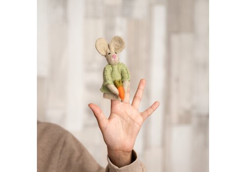 Sjaal met een Verhaal Vingerpopje Funny Bunny Wortel - Sjaal met een Verhaal