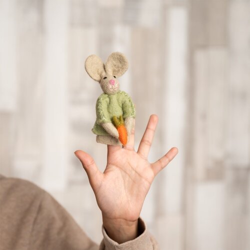 Vingerpopje Funny Bunny Wortel - Sjaal met een Verhaal 