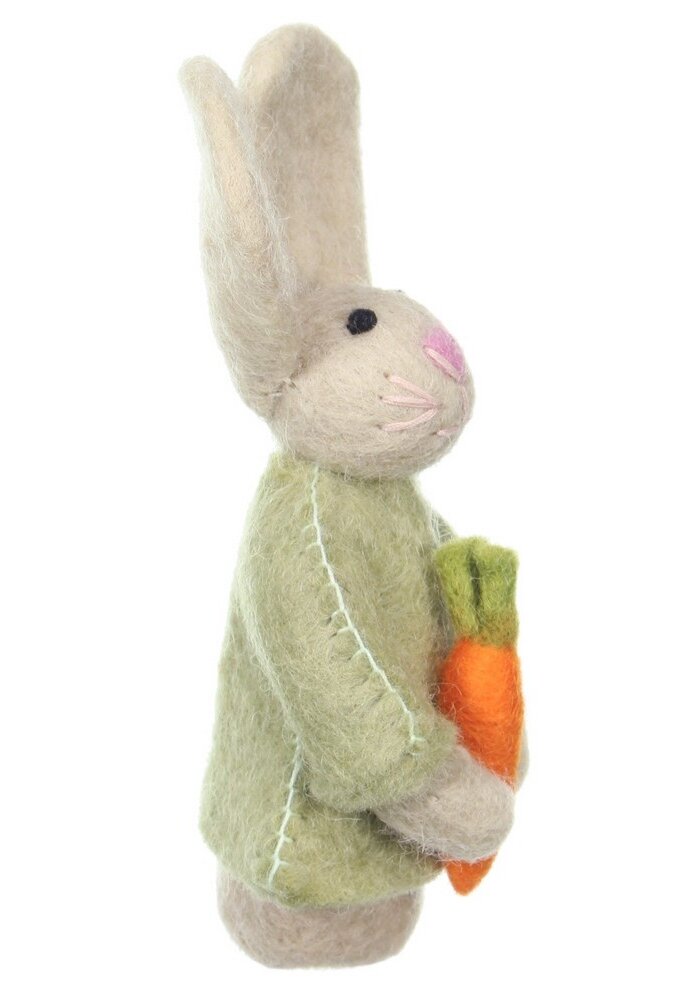 Sjaal met een Verhaal - Vingerpopje Funny Bunny Wortel
