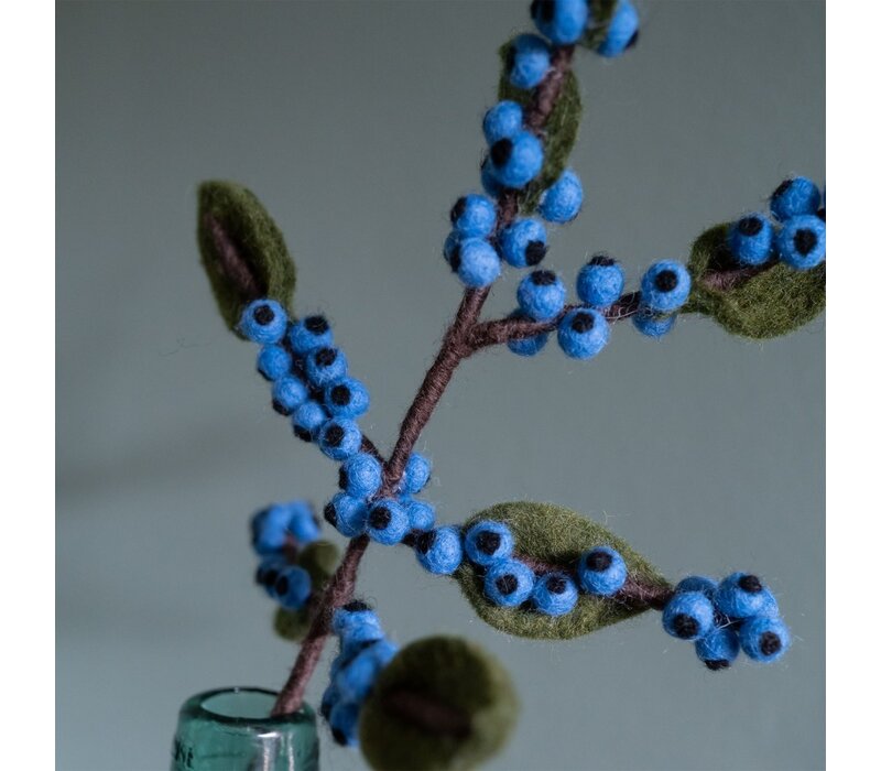 Sjaal met een Verhaal - Bloem: Tak: Blauwe Bes