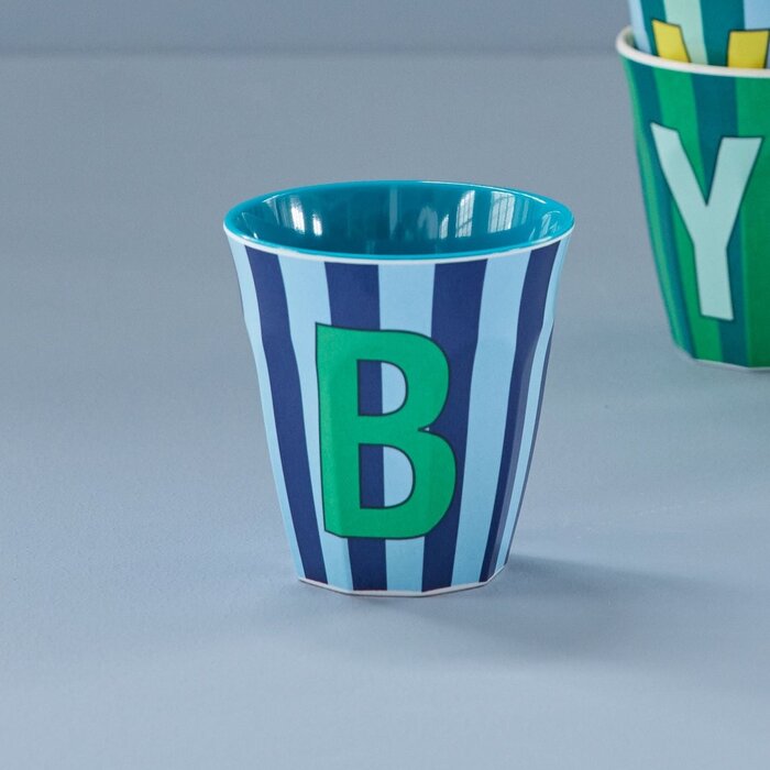 rice - B - Middelgroot Beker - Blauw - B - Multicolor