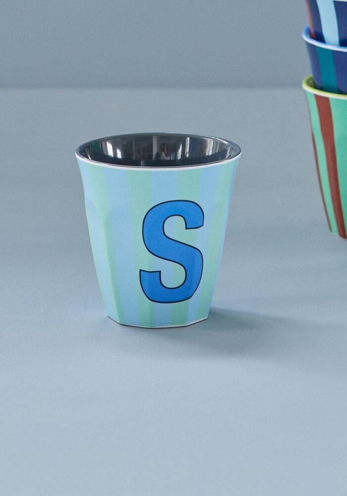 rice - S - Middelgroot Beker - Multicolor - Blauw