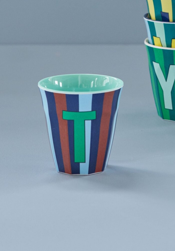 rice - T - Middelgroot Beker - Multicolor - Blauw