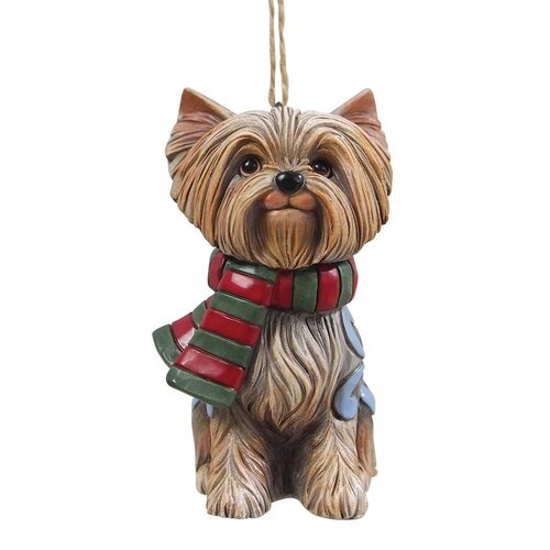 Christmas Yorkie Hanging Ornament (PRE-ORDER) - Heartwood Creek 