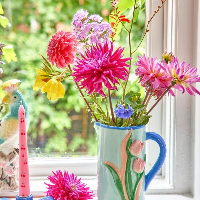 rice - Strik Keramiek Kandelaar klein - Blauw