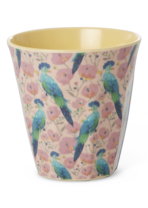 RICE Middelgroot Beker - Exotic Bird Print - rice