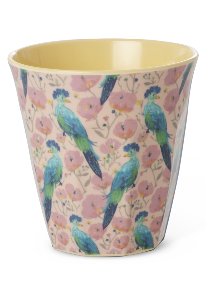 rice - Middelgroot Beker - Exotic Bird Print