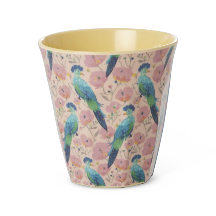 RICE Middelgroot Beker - Exotic Bird Print - rice