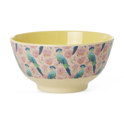Medium Kom - Exotic Bird Print - rice  Medium Kom - Exotic Bird Print - rice