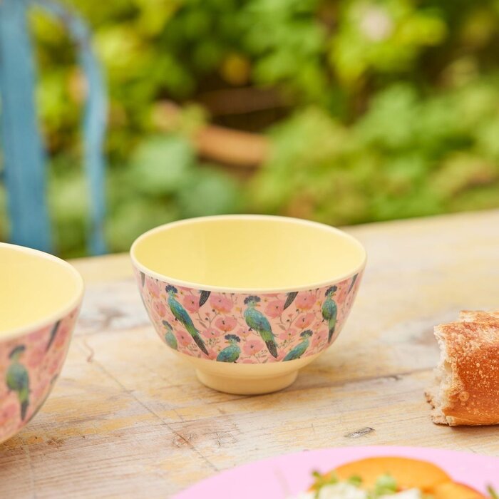 RICE Kleine Kom - Exotic Bird Print - rice