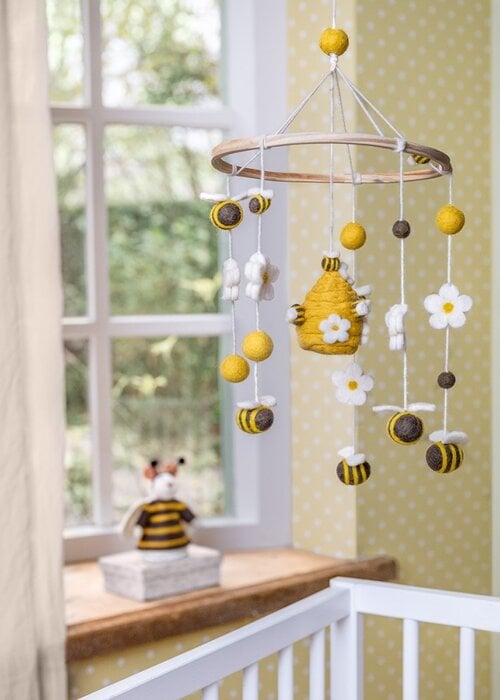 Sjaal met Verhaal Mobiel Bij met Margrietjes - Sjaal met een Verhaal