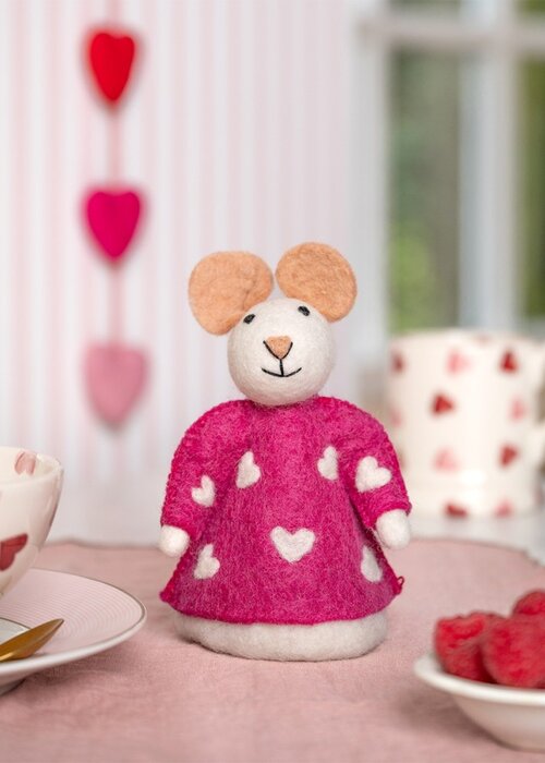 Sjaal met Verhaal Decoratie Muis Sweetheart Fuchsia - Sjaal met een Verhaal