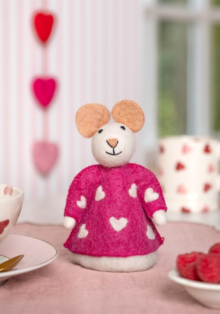 Sjaal met een Verhaal - Decoratie Muis Sweetheart Fuchsia